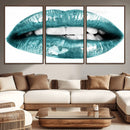 Blue Lips Wall Art Canvas Print