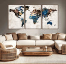 World Map Canvas Print – Framed Travel Map Wall Art for by MyGreatCanvas | Canvas Wall Art Prints | Photo Prints & Wall Decor