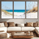 Serene Coastal Dune Path with Ocean View, 3-Panel Beach