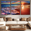 Colorful Coastal Sunset on the Beach Canvas Print, Ocean