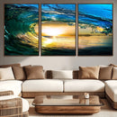 Ocean Wave at Sunset Canvas Art, Large Wall Print of Vibrant by MyGreatCanvas | Canvas Wall Art Prints | Photo Prints & Wall Decor