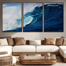 Ocean Wave at Sunset Canvas Art, Large Wall Print of Vibrant