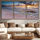 Sea Ocean Sunset Beach Wall Art Canvas Print