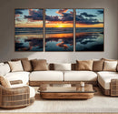 Beach Sunset Print - Stunning Ocean Canvas Artwork with