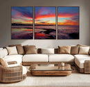 Glorious Sunset on The Beach Wall Art Canvas Print