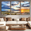 Sunset On The Ocean Wall Art Canvas Print