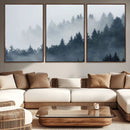 Foggy Pine Forest Wall Art Canvas Print