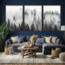 Forest Wall Art Print | Foggy Pine Forest Canvas Wall Art -