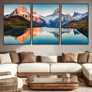 Landscape Mountain and Lake View Wall Art Canvas Print