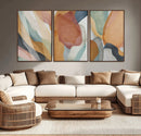 Boho Wall Art Canvas Print Set, Watercolor Boho Wall Art