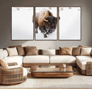 Bison Winter Wall Art Canvas Print For Farmhouse Decor