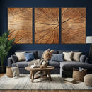 Tree Ring Canvas Art, Rustic Wood Grain Wall Art, Tree Slice