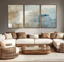 Abstract Blue and Beige Wall Art, Modern Minimalist Canvas