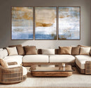 Blue Multi Panel Abstract Wall Art Canvas, Abstract Blue and
