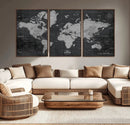 World Map Canvas Print – Detailed Map of the World Wall Art