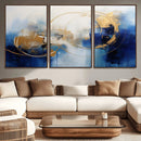 Navy Blue Abstract Wall Art Canvas Print