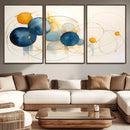 Geometric Blue Orange Abstract Wall Art Canvas, Geometric