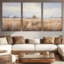 Golden Fields Wall Art Print Canvas – Serene Landscape of