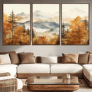 Golden Autumn Forest Wall Art Canvas | Mountain Landscape