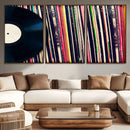 Vinyl Record and Album Collection Canvas Wall Art - Retro