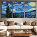 Vincent Van Gogh The Starry Night Abstract Wall Art Canvas