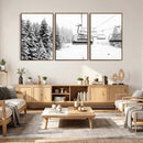 Ski Wall Art - Ski Lift Wall Art Canvas Print Snow Covered by MyGreatCanvas | Canvas Wall Art Prints | Photo Prints & Wall Decor
