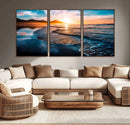 Sunset Beach Ocean Canvas Wall Art – Tranquil Ocean