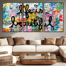 Life Beautiful Art Print - Banksy Graffiti Wall Art Canvas by MyGreatCanvas | Canvas Wall Art Prints | Photo Prints & Wall Decor