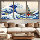 Katsushika Hokusai Kanagawa Giant Wave Wall Art Canvas Print