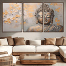Abstract Buddha Statue Wall Art Canvas Print - Modern