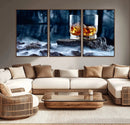 Whiskey Ice Wall Art Canvas Print