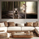 Jesus Canvas Wall Art - Jesus Running After Lost Lamb,