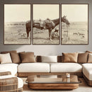 Cowboy Wall Art - Western Horse Canvas Print - Vintage
