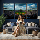 3-Panel Kauffman Stadium Wall Art Print | Large Kansas City