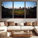 PNC Park Evening Game Triple Canvas Wall Art - Pittsburgh