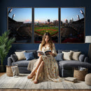 PNC Park Evening Game Triple Canvas Wall Art - Pittsburgh