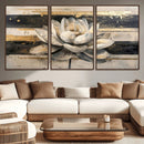 Abstract Lotus Flower Wall Art Canvas Print, Meditation Yoga