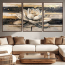 Abstract Lotus Flower Wall Art Canvas Print, Meditation Yoga