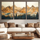Rustic Wood Mountain Wall Art Print | Triptych Giclee Print by MyGreatCanvas | Canvas Wall Art Prints | Photo Prints & Wall Decor