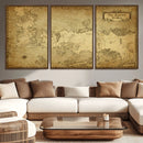 Vintage Game of Thrones Map Wall Art | Westeros and Essos