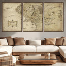 Vintage Middle Earth Map Wall Art Canvas – Lord of the Rings