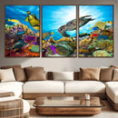 Colorful Coral Reef and Sea Life Turtle Canvas Print, by MyGreatCanvas | Canvas Wall Art Prints | Photo Prints & Wall Decor