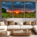 Golden Sunflower Field at Sunset – Breathtaking Sky and by MyGreatCanvas | Canvas Wall Art Prints | Photo Prints & Wall Decor