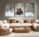 Grizzly Bear Wall Art – Framed Snowy Forest Canvas Artwork, by MyGreatCanvas | Canvas Wall Art Prints | Photo Prints & Wall Decor
