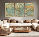Push Pin World Map Canvas Print – Travel Tracker Wall Art