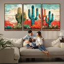 Colorful Cacti Wall Art – Framed Vibrant Succulent Canvas by MyGreatCanvas | Canvas Wall Art Prints | Photo Prints & Wall Decor