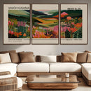 Yayoi Kusama Landscape Canvas Print, Vibrant Floral Mountain