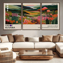 Yayoi Kusama Abstract Print, Vibrant Floral Mountain Art