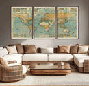 Push Pin World Map Canvas Print – Travel Tracker Wall Art