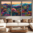 Colorful Abstract Landscape Wall Art Print Canvas - Vibrant